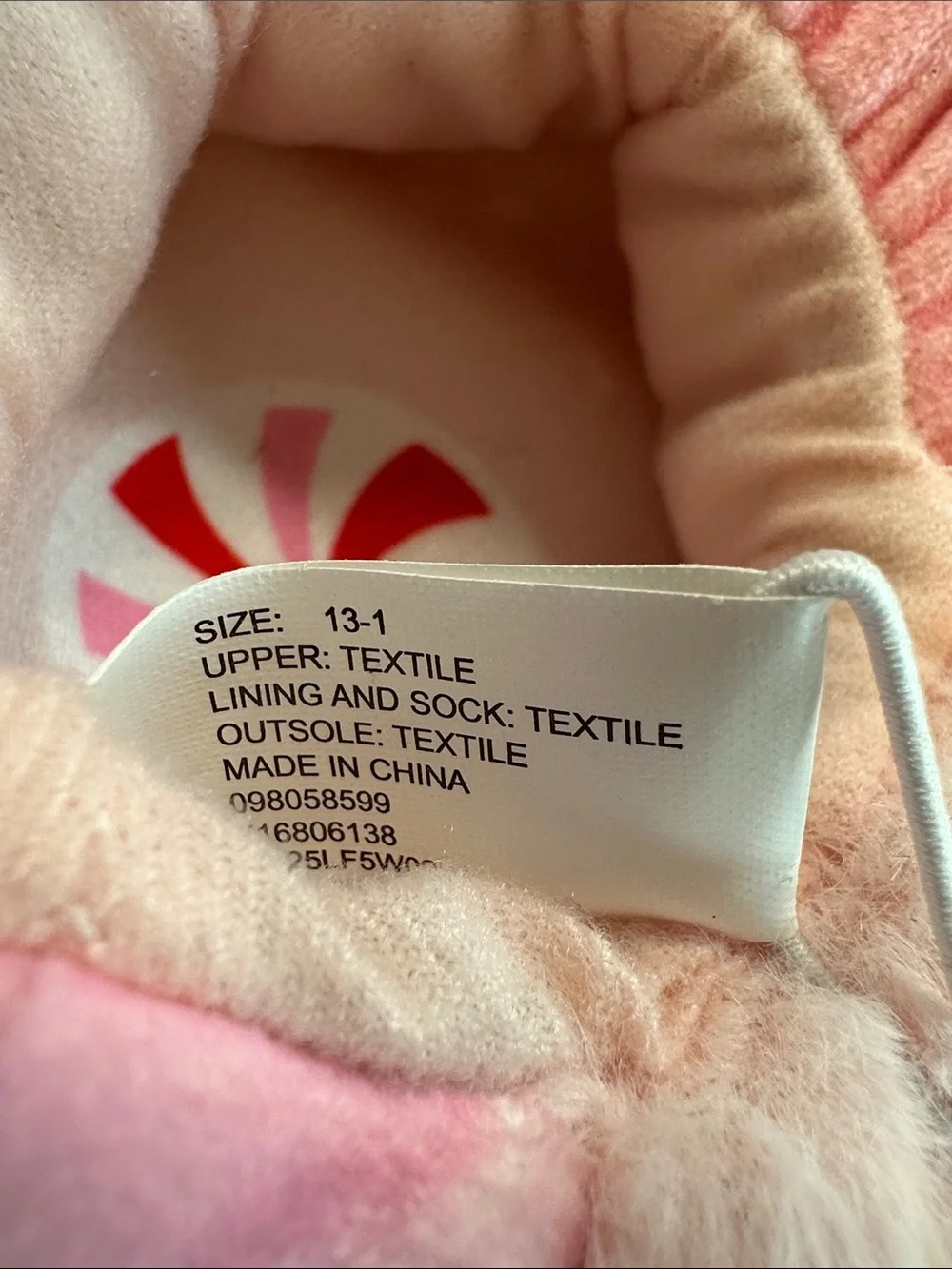 Squishmallows Pink & White Cupcake Kids Plush Slippers Size 13-1